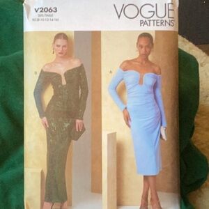 Vogue Long Sleeve pattern plus four other designer ones 5/50. Get sewing